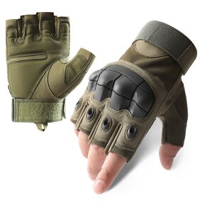 Cycling Gloves - Rubber Knuckle Half Finger for Outdoor