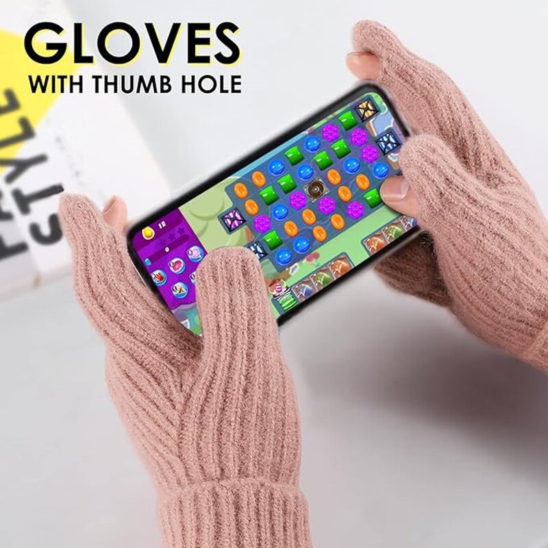 Winter Gloves - Women Touch Screen Warm with Thumb Hole