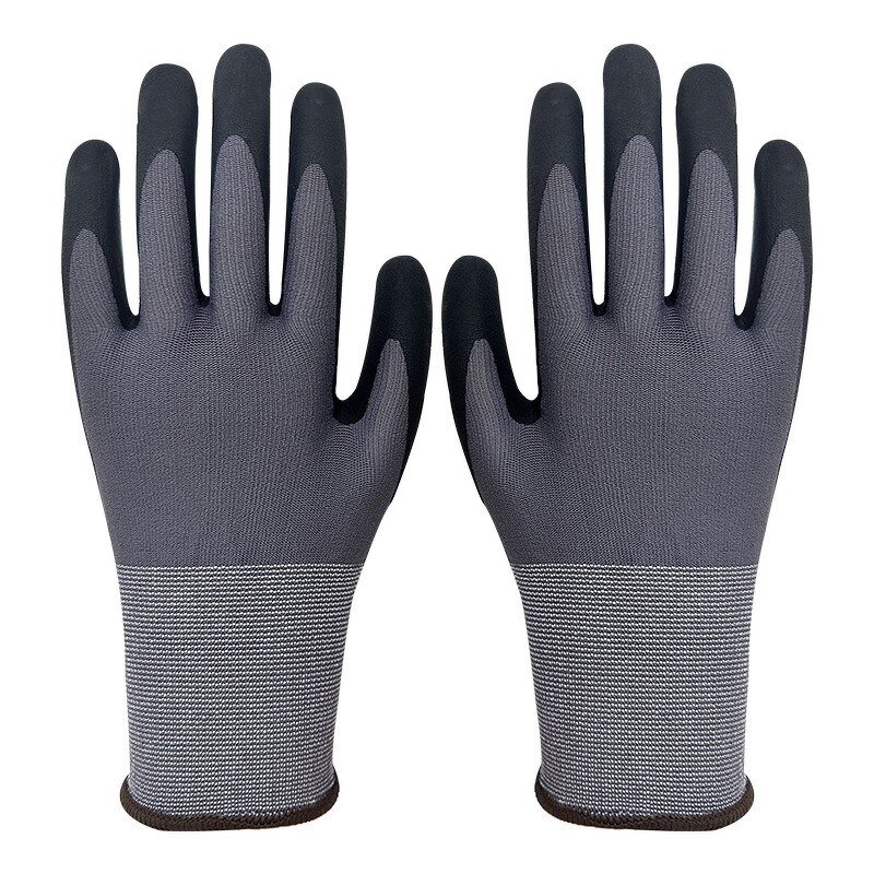 Work Gloves - 15G Nylon Spandex Micro Foam Nitrile Palm Dotted