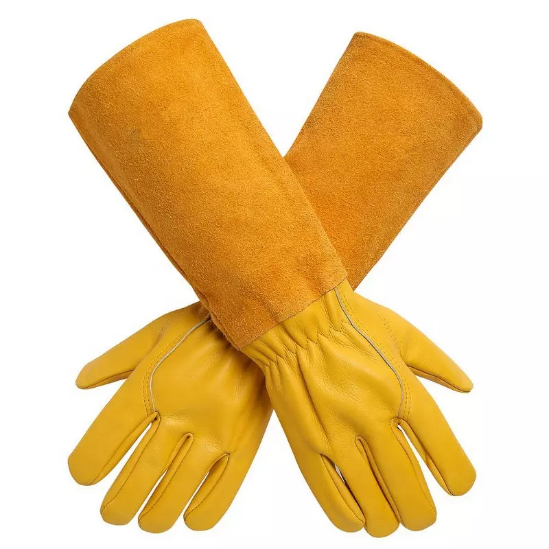 Gardening Gloves - Yellow Thorn Proof Cow Leather for Ladies