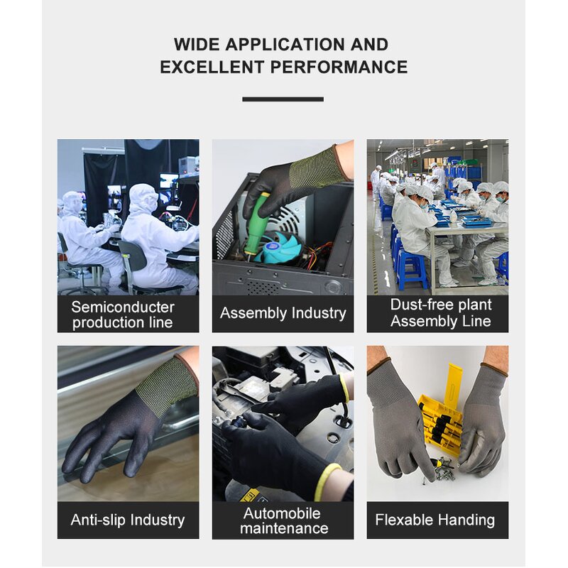 Nitrile Coated Gloves - Durable PU Anti-Slip for Garden Work