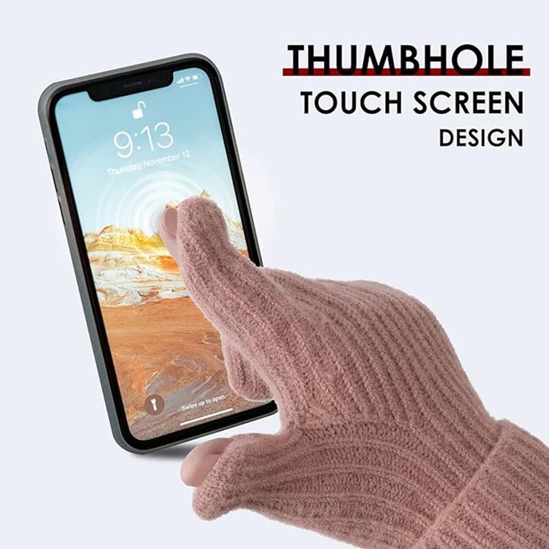 Winter Gloves - Women Touch Screen Warm with Thumb Hole