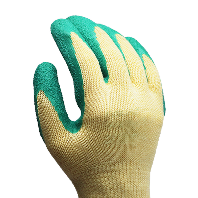 Safety Gloves - Cotton Polyester Latex Crinkle Coated 10GA