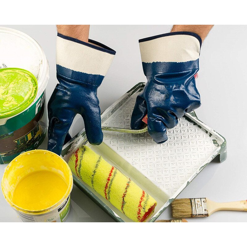 Nitrile Gloves - Custom Industrial Oil Water Proof for Construction