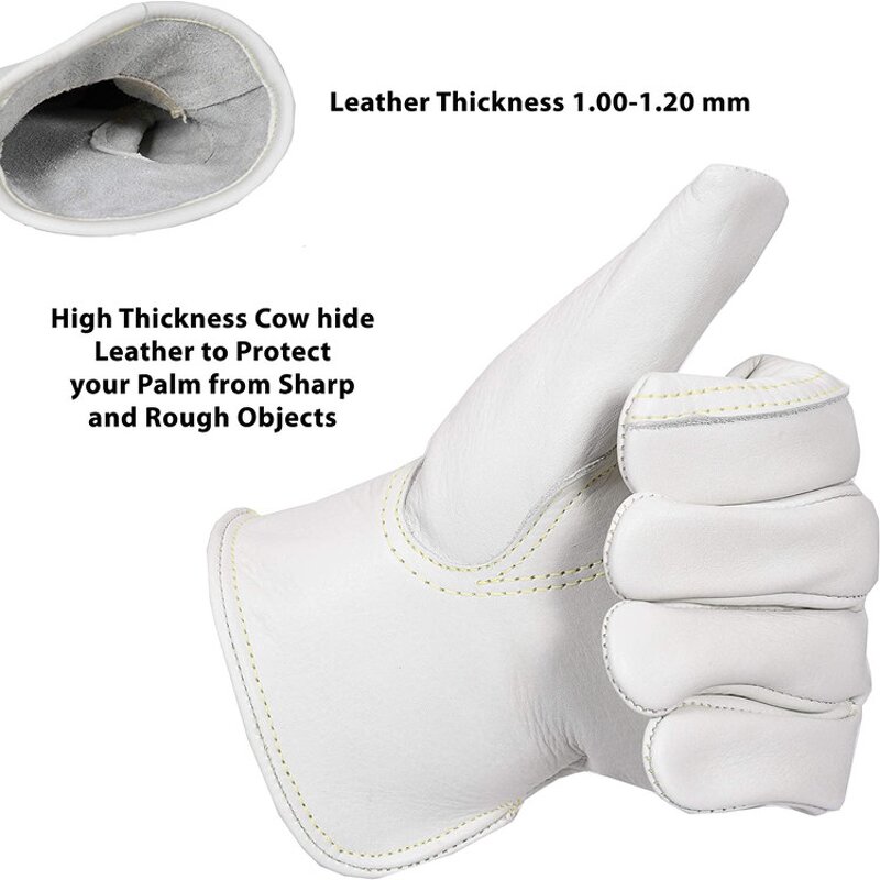 Driver Gloves - Heavy Duty Cow Grain Leather for Industrial