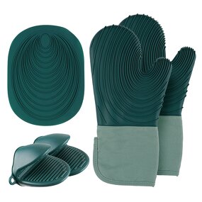 Silicone Oven Mitts - Heat Resistant Non-Slip for Barbecue