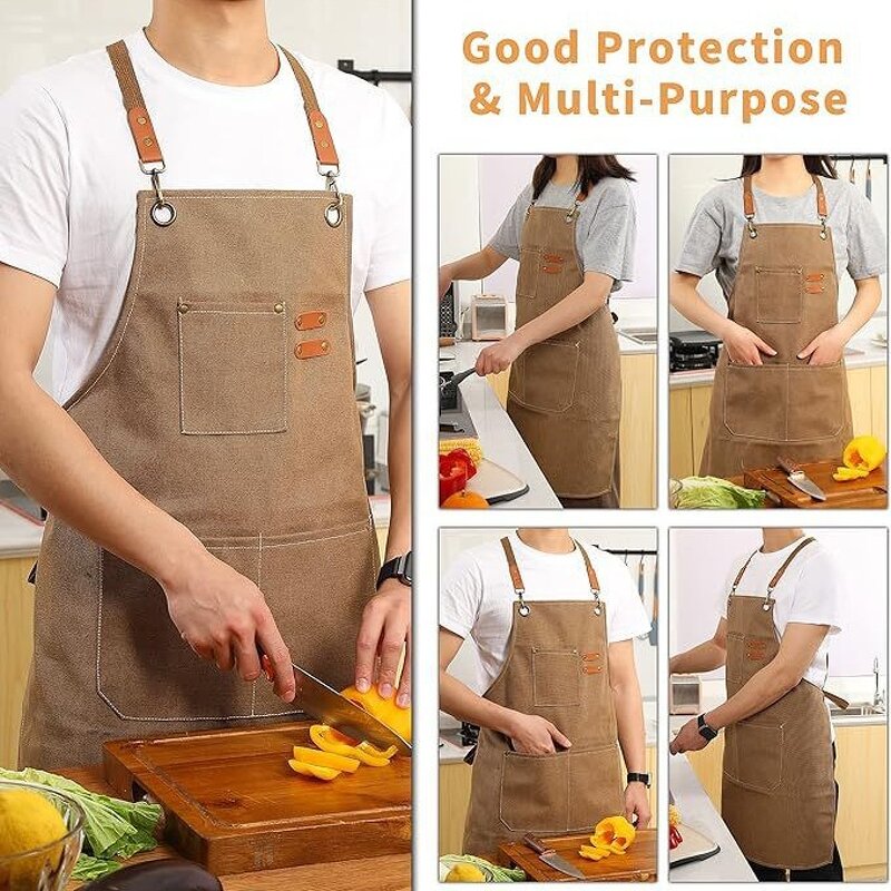 Grill Aprons - Custom Unisex Canvas with Pocket for Cooking