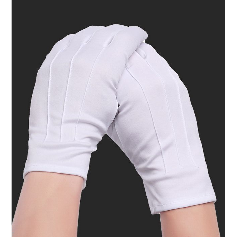 Cotton Gloves - High Quality White Embroidered for Ceremonial