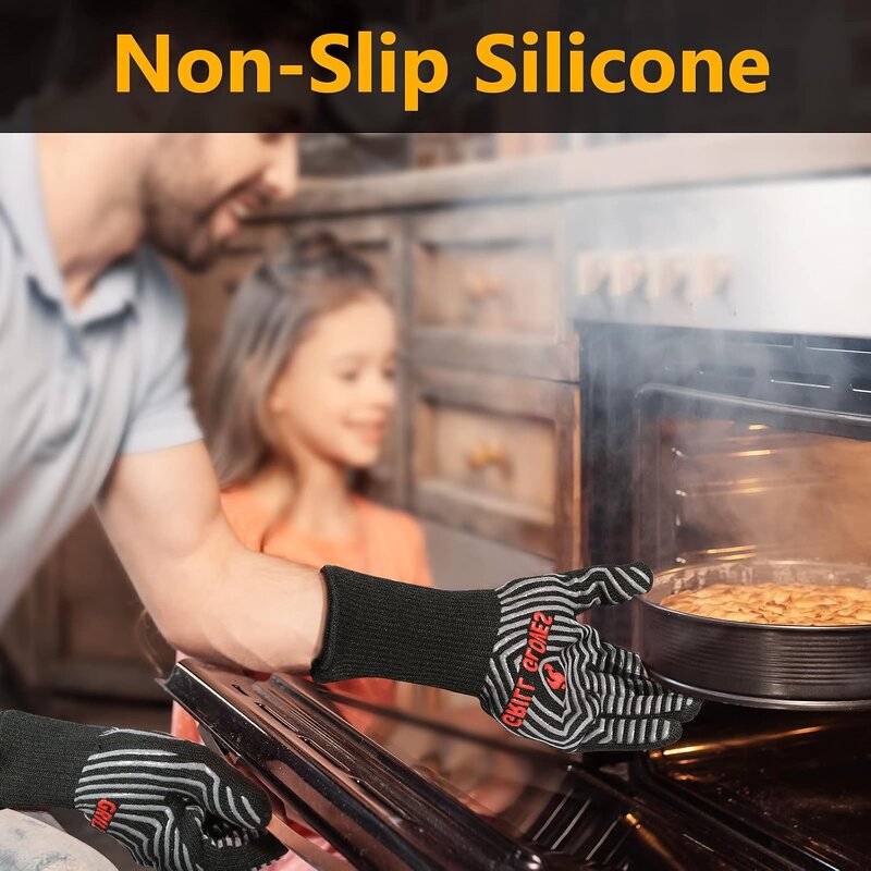 Oven Mitts - 1472℉ Heat Protection Non-Slip for Kitchen