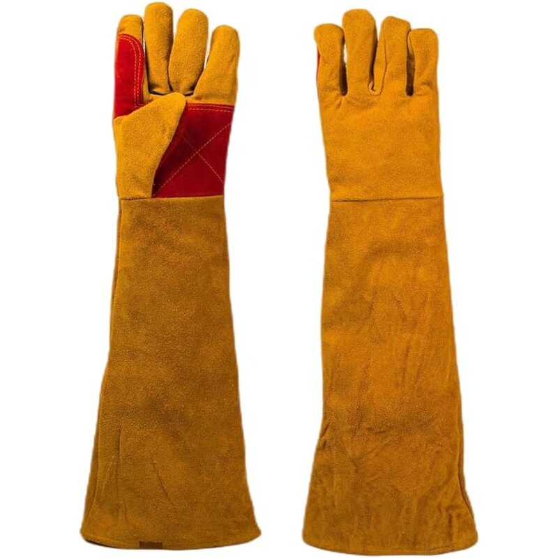 Welding Gloves - Factory Cow Leather Heat Resistant Long Sleeve