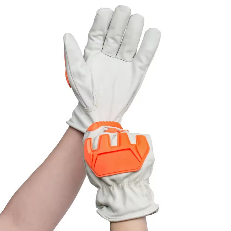 Safety Gloves - Cow Grain Leather TPR High Impact for Mechanic