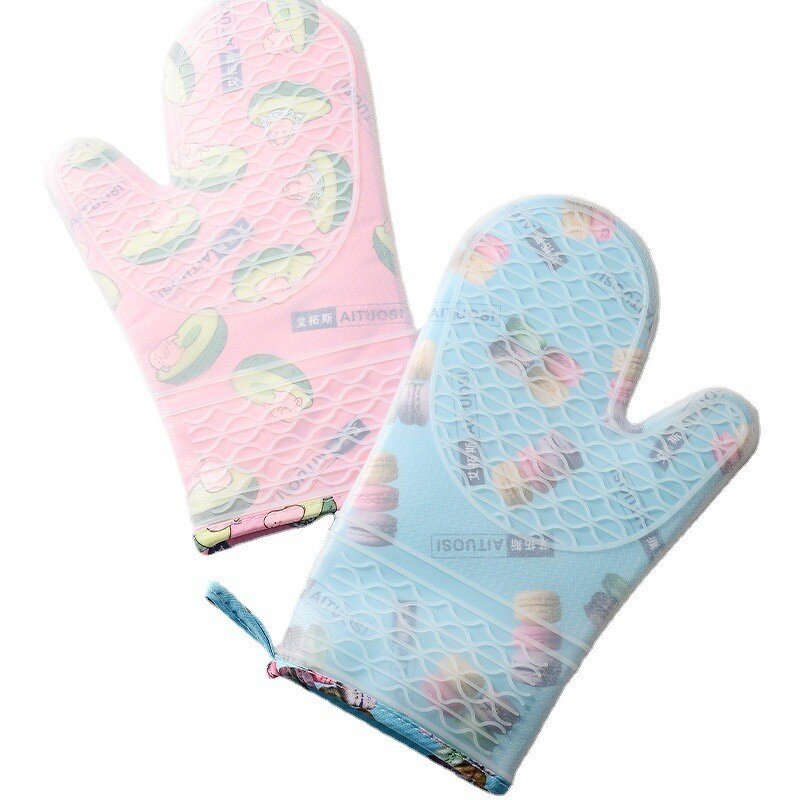 Silicone Cooking Gloves - Waterproof Non-Slip for BBQ & Oven