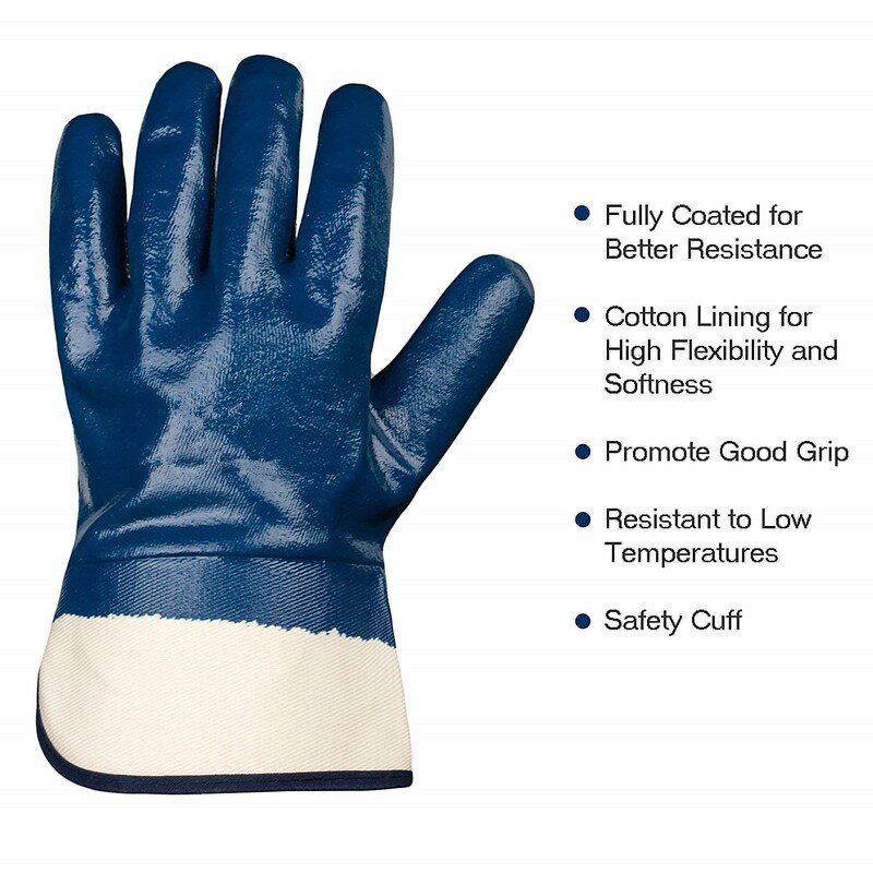 Nitrile Gloves - Custom Industrial Oil Water Proof for Construction