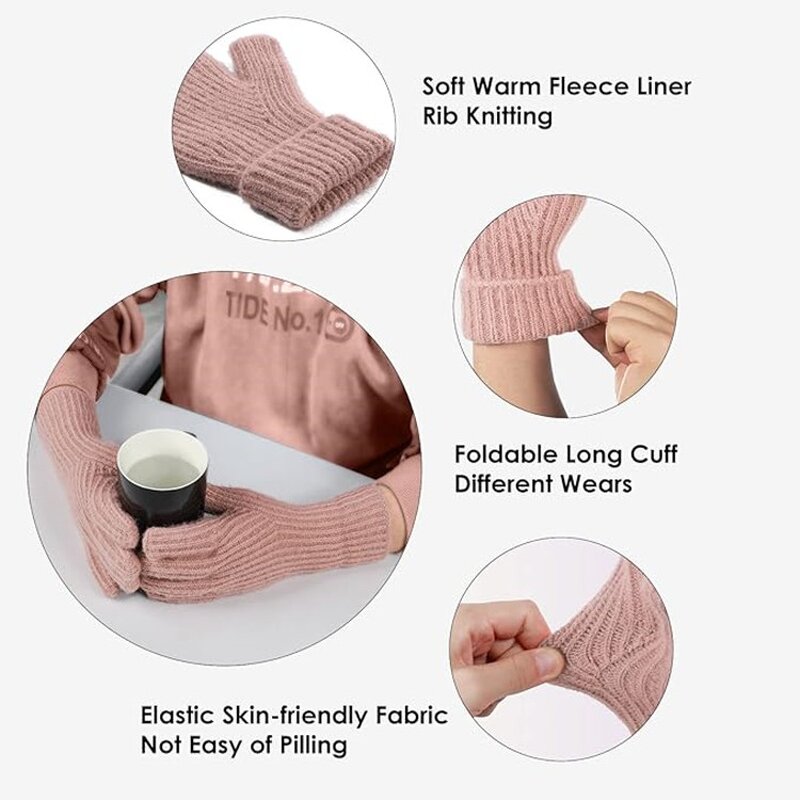 Winter Gloves - Women Touch Screen Warm with Thumb Hole