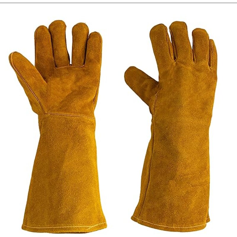 Welding Gloves - Factory Cow Leather Heat Resistant Long Sleeve