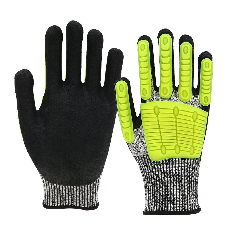 Labor Protection Gloves - HPPE Palm Sandy Nitrile TPR Pods