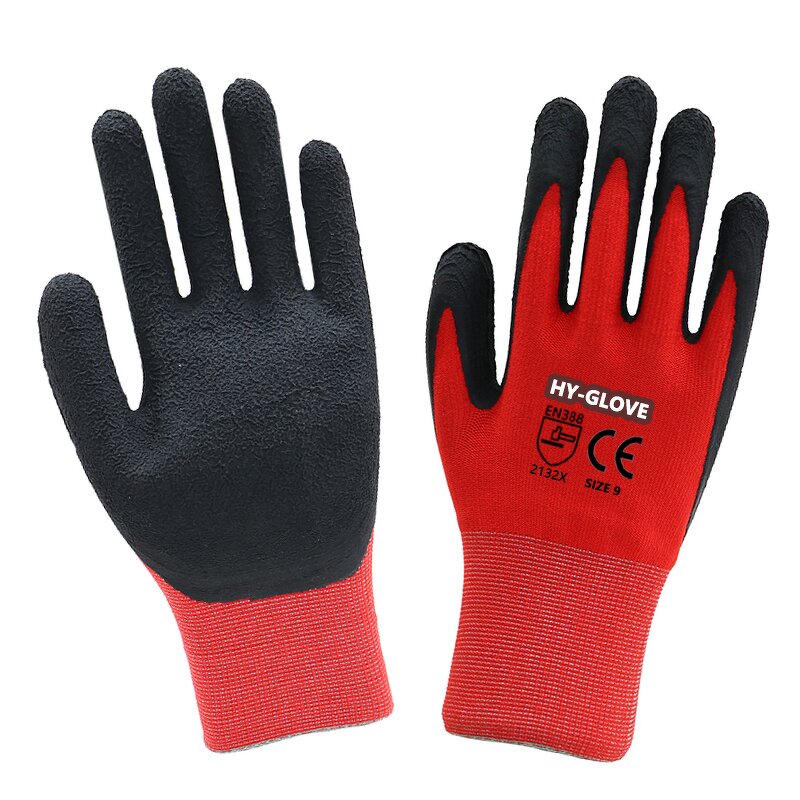 Safety Gloves - Crinkle Latex Coated Anti Slip for Construction