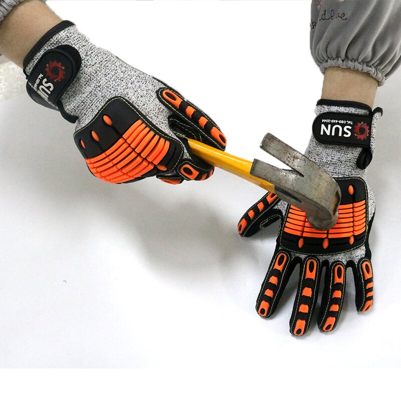 Safety Gloves - ANSI A5 TPR Palm Coated Cut Impact Resistant