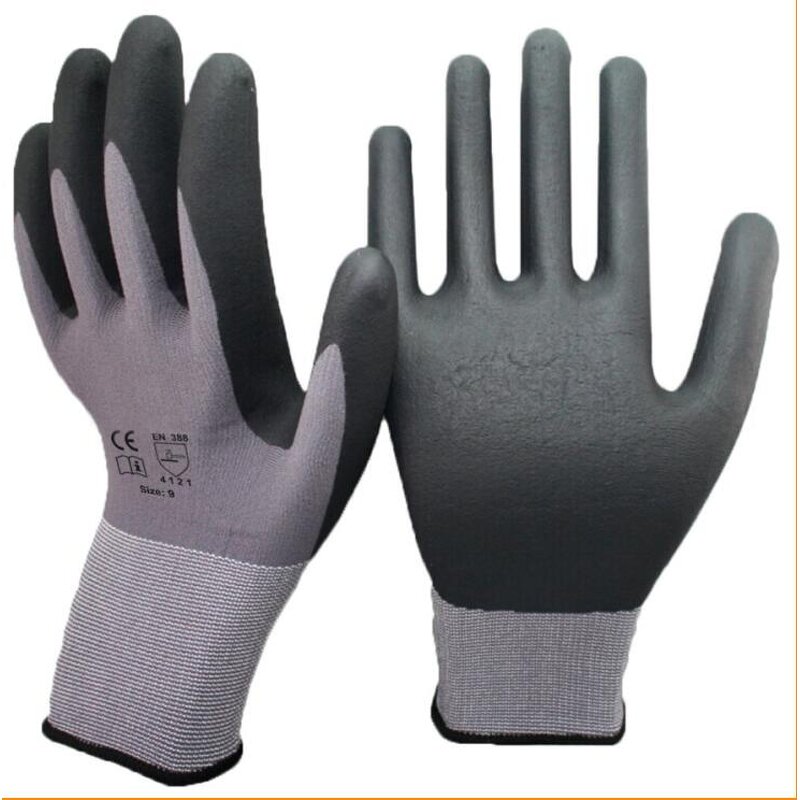 Safety Gloves - 15G Nylon Spandex Nitrile Foam for Garden Construction
