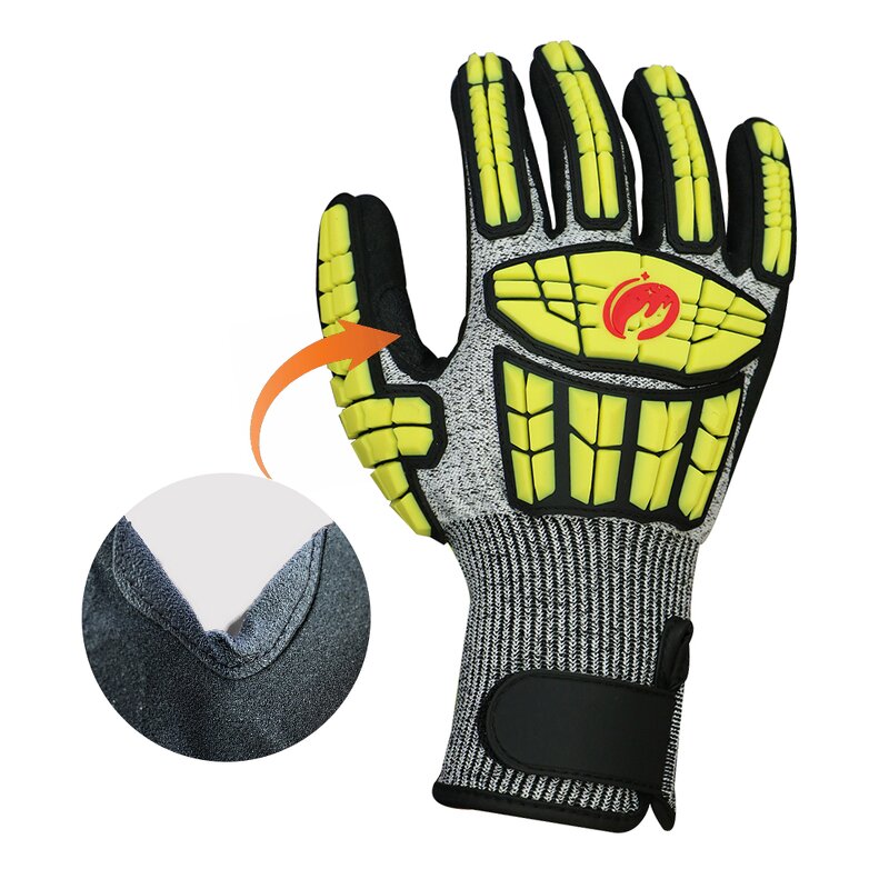 Impact Resistant Gloves - TPR Knuckle Guard for Oil Mine