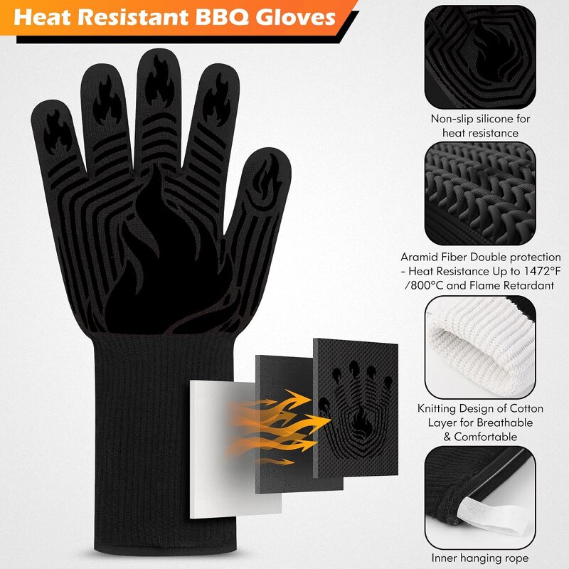 BBQ Gloves - Custom Logo Heat Resistant for Grill & Oven