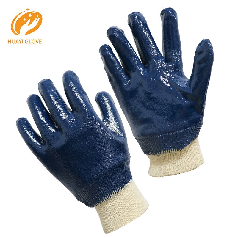 Nitrile Coated Gloves - Lightweight Yellow 3/4 Coating Oil Resistant