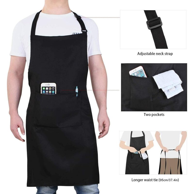 Kitchen Apron - Custom Logo Black White Pink for Chef