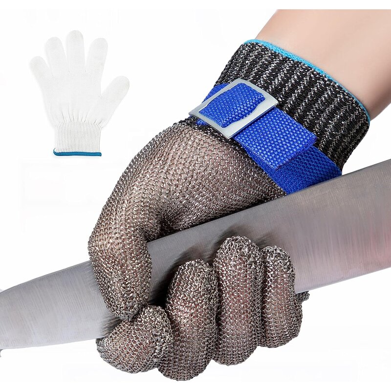 Chainmail Gloves - ANSI A9 316L Stainless Steel for Kitchen Butcher