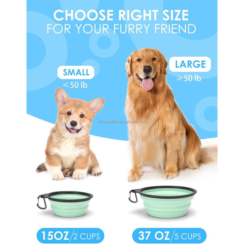 Collapsible Pet Bowl Manufacturer - Portable with Hook Factory Direct