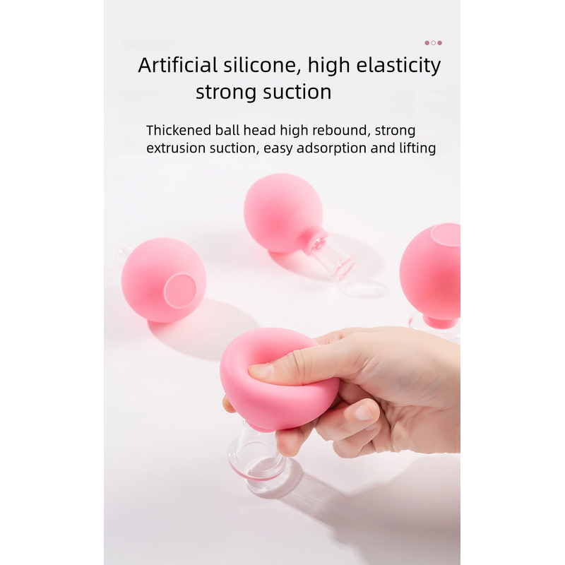 Vacuum Cupping Glass Supplier - Rubber Suction Bulb Set Pink with Box