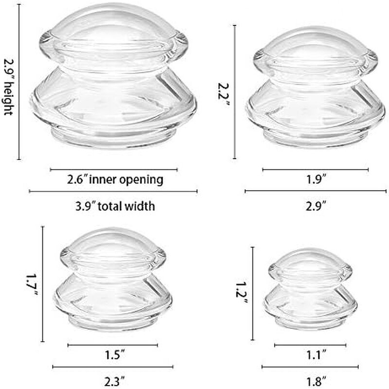 Silicone Cupping Cup Manufacturer - 4 Sizes White Professional Vacuum
