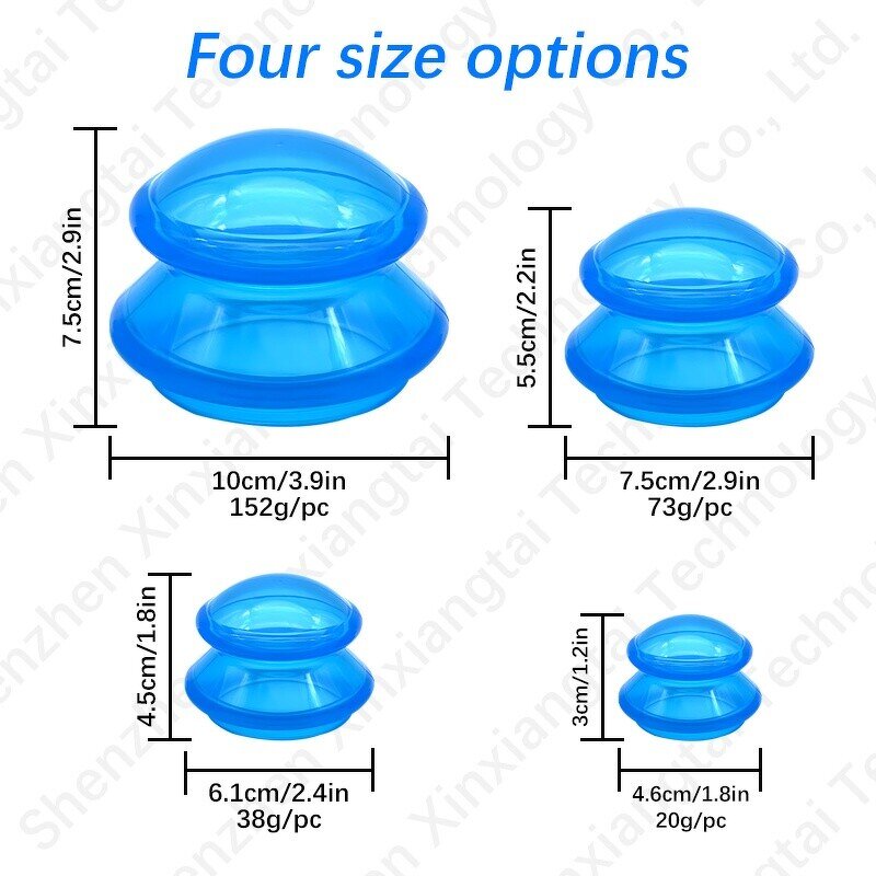 Cupping Therapy Set Supplier - 4 Sizes Silicone for Cellulite Joint Pain