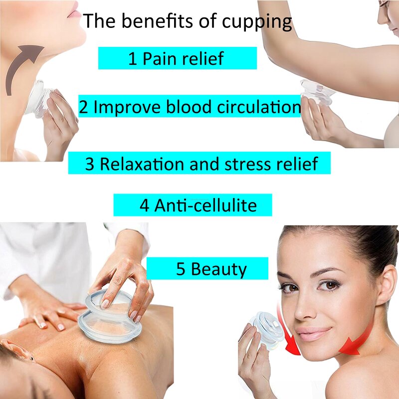 Cupping Set Manufacturer - 2 in 1 Silicone Cups Body Therapy Set