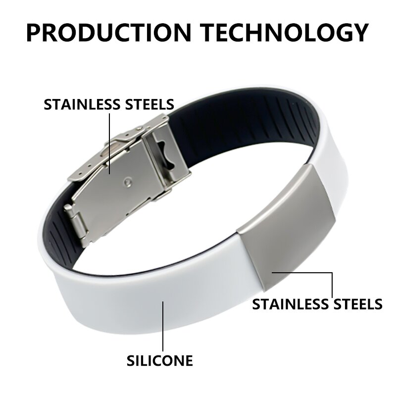 ID Wristband Manufacturer - Silicone Stainless Steel Medical Alert Band