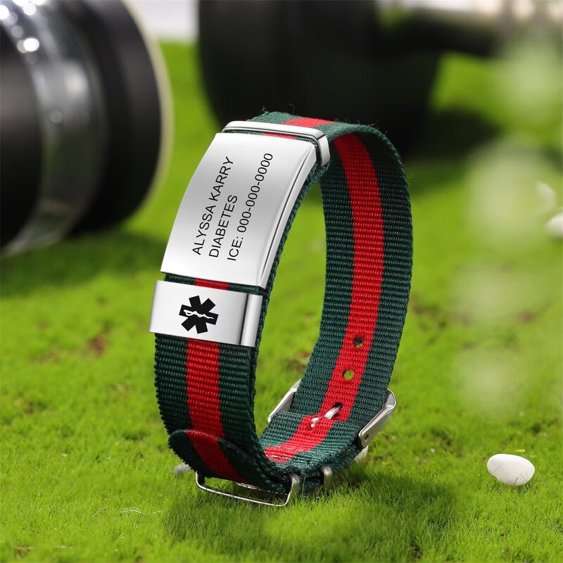 ID Tag Bracelet Manufacturer - Adjustable Nylon Rope Medical Sports