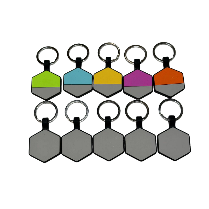 Silicone Pet ID Tag Manufacturer - Customizable Hexagon Engraved Solid