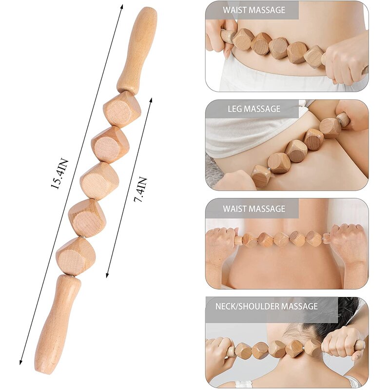 Wooden Massage Tool Supplier - Pink Wood Therapy Set for Body Neck