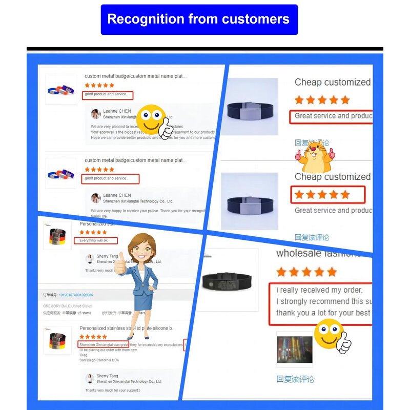 Silicone Wristband Supplier - Custom Logo Rubber Bracelet Stainless Steel