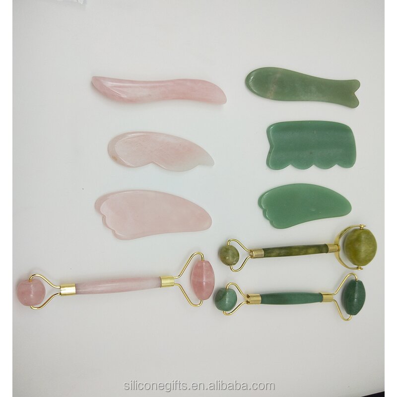 Rose Quartz Roller Manufacturer - Gua Sha Facial Massager with Box
