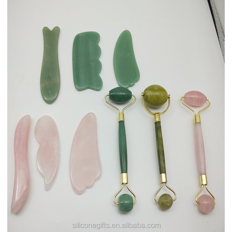 Rose Quartz Roller Manufacturer - Gua Sha Facial Massager with Box