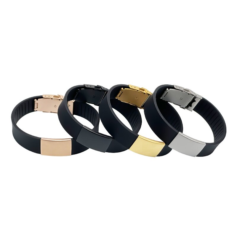 ID Wristband Supplier - High Quality Custom Engraved Two-Tone Bracelet