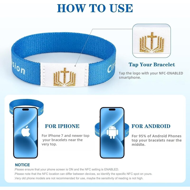 NFC Wristband Manufacturer - Smart Sensor Religious Jewelry Bible Verse
