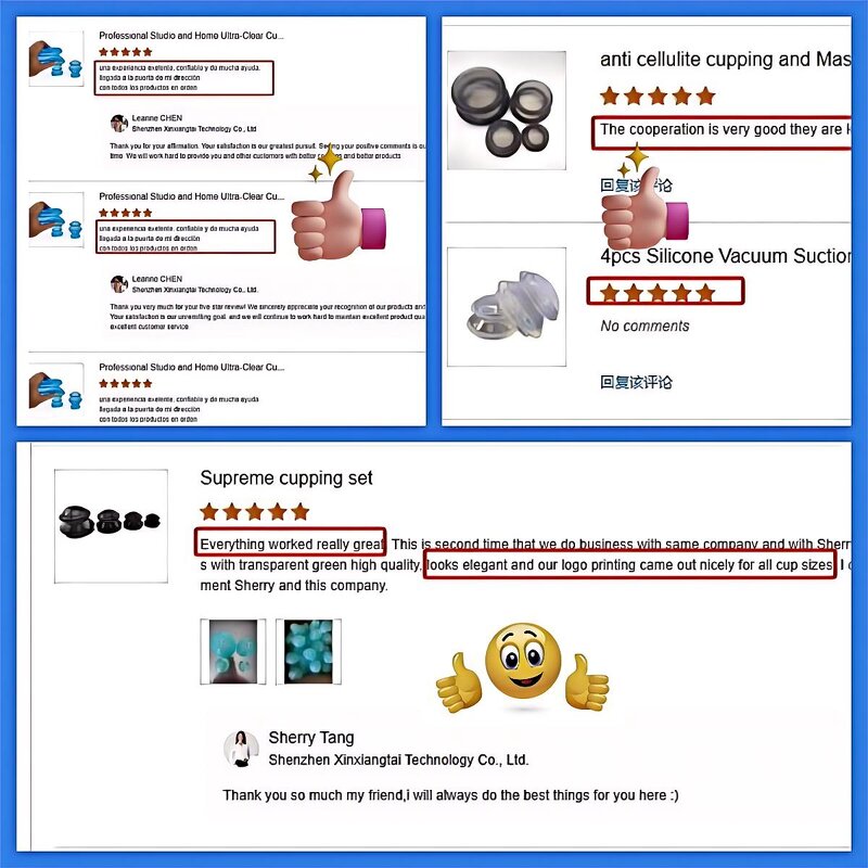 Cupping Therapy Cup Manufacturer - 4pcs/set Customized Vacuum Silicone