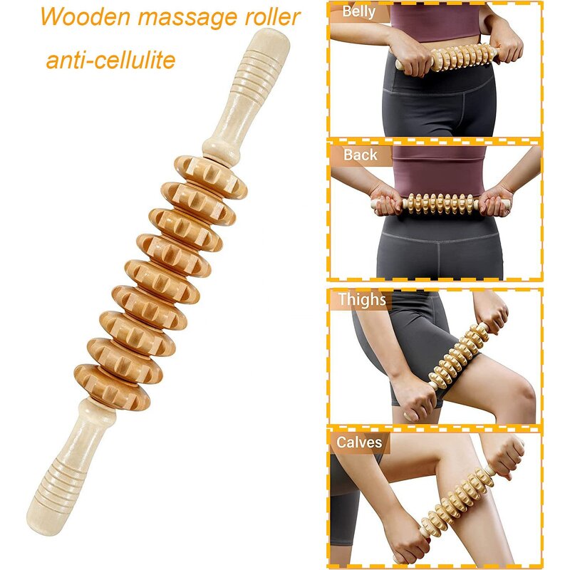 Wooden Scalp Massager Manufacturer - 6 in 1 Wood Therapy Roller Tool