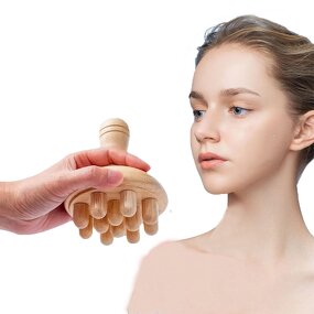 Wooden Scalp Massager Manufacturer - 6 in 1 Wood Therapy Roller Tool