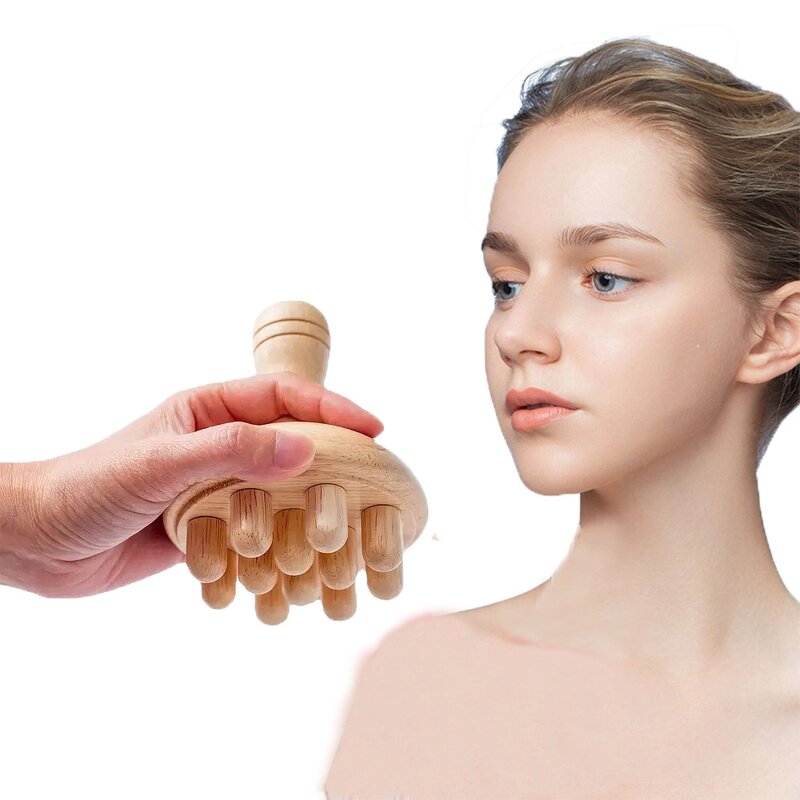Wooden Scalp Massager Manufacturer - 6 in 1 Wood Therapy Roller Tool