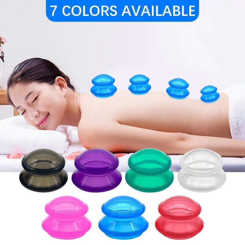 Silicone Cupping Kit Manufacturer - 4 Cup Professional Massage Myofascial