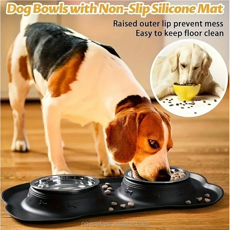 Pet Feeder Manufacturer - Silicone Double Bowl