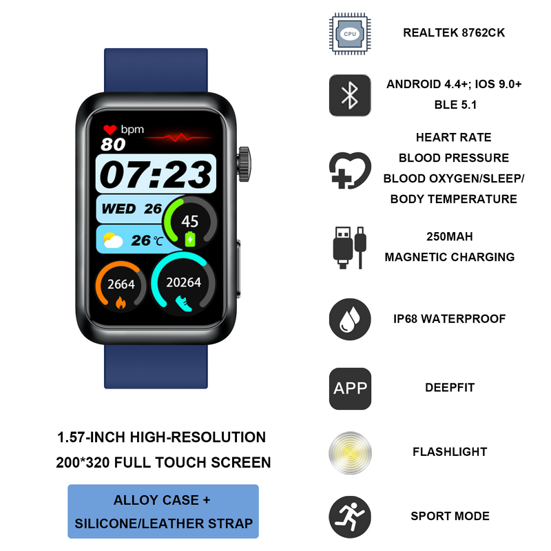TK77 Smart Bracelet Manufacturer - ECG Blood Oxygen Monitor