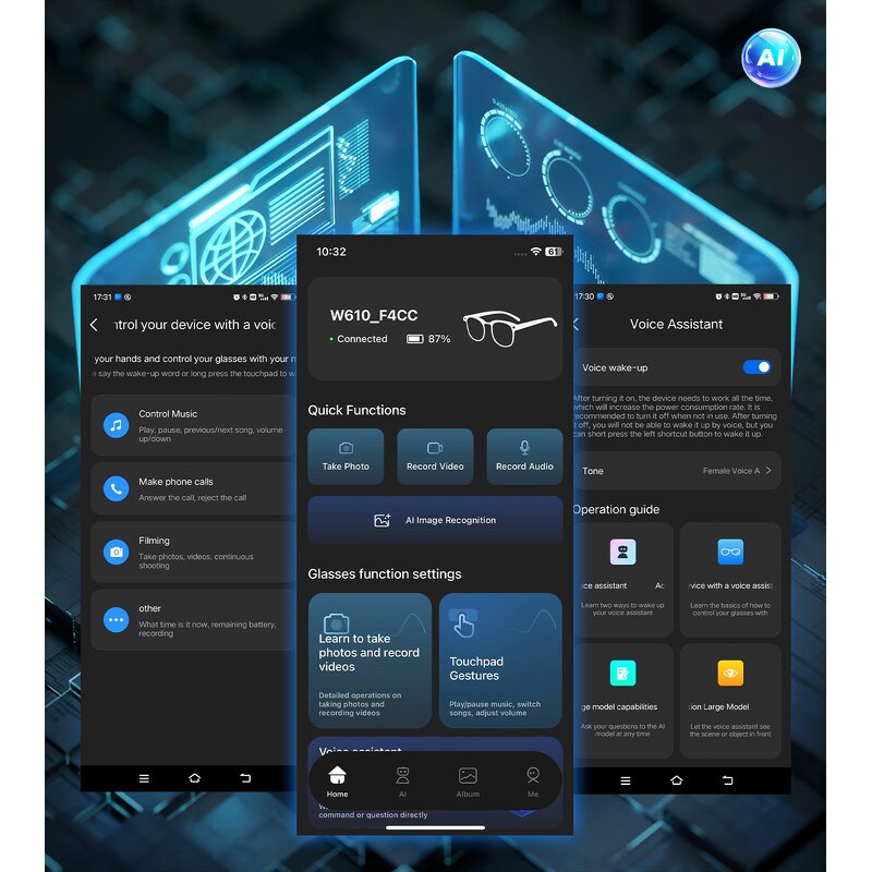 W610 Smart Glasses Manufacturer - 8MP Camera BT Translation